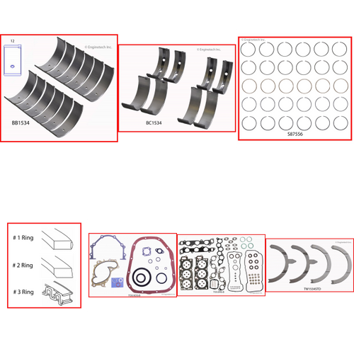 Enginetech RMTO3.0AP Engine ReMain Kit for 1994-1999 Toyota 3.0L V6 .040" Over Bore (3.485")