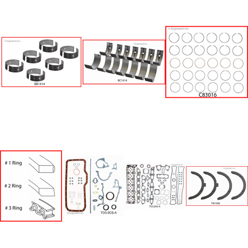Enginetech RMTO3.0BP Engine ReMain Kit for 1986-1992 Toyota 3.0L V6 Standard Bore (3.270")