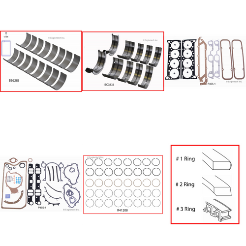 Enginetech RMP400 Engine ReMain Kit for 1972-1978 Pontiac 400 6.6L V8 .060" Over Bore (4.180")