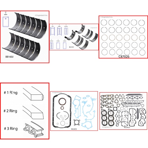 Enginetech RMNI3.0CP Engine ReMain Kit for 1992-1995 Nissan 3.0L V6 Standard Bore (3.425")
