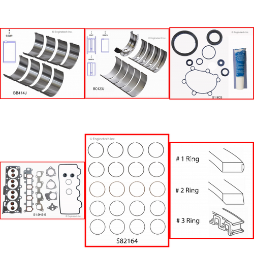 Enginetech RMS1.9AP Engine ReMain Kit for 1999-1999 Saturn 1 1.9L 4-Cyl Standard Bore (3.230")