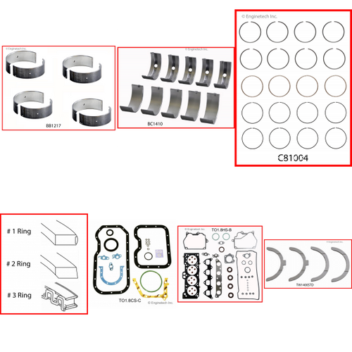 Enginetech RMTO1.8P Engine ReMain Kit for 1993-1997 Toyota 1.8L 4-Cyl Standard Bore (3.190")