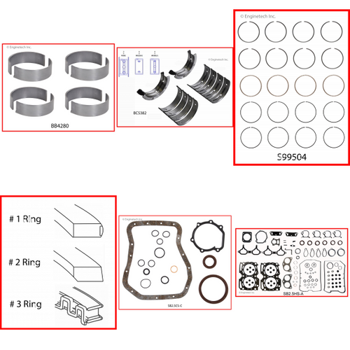 Enginetech RMSB2.5EP Engine ReMain Kit for 1999-1999 Subaru 2.5L 4-Cyl .020" Over Bore (3.935")
