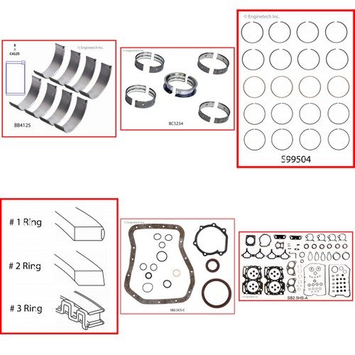 Enginetech RMSB2.5FP Engine ReMain Kit for 1999-1999 Subaru 2.5L 4-Cyl Standard Bore (3.915")