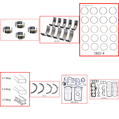 Enginetech RMVW2.0AP Engine ReMain Kit for 1999-2004 Volkswagen 2.0L 4-Cyl Standard Bore (3.250")
