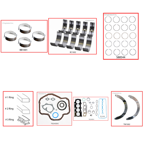 Enginetech RMSC2.4AP Engine ReMain Kit for 2007-2015 Scion 2.4L 4-Cyl .020" Over Bore (3.505")