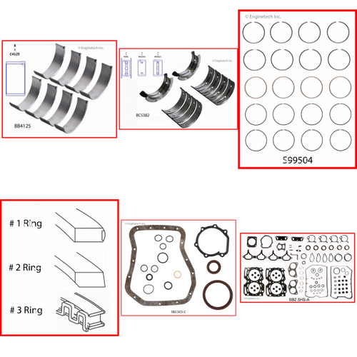 Enginetech RMSB2.5GP Engine ReMain Kit for 1999-1999 Subaru 2.5L 4-Cyl Standard Bore (3.915")