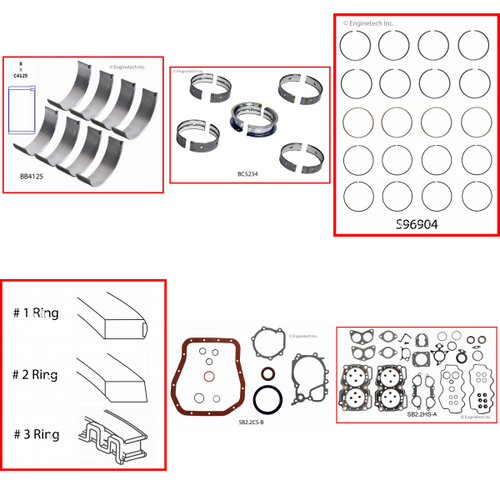 Enginetech RMSB2.2P Engine ReMain Kit for 1990-1996 Subaru 2.2L 4-Cyl .020" Over Bore (3.835")