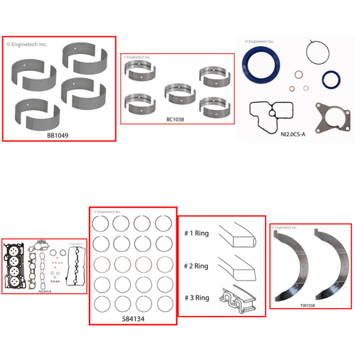 Enginetech RMNI2.0BP Engine ReMain Kit for 2007-2012 Nissan 2.0L 4-Cyl Standard Bore (3.305")