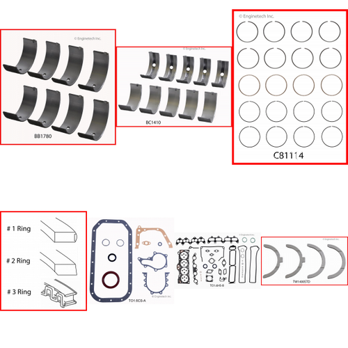 Enginetech RMTO1.6AP Engine ReMain Kit for 1988-1990 Toyota 1.6L 4-Cyl Standard Bore (3.190")