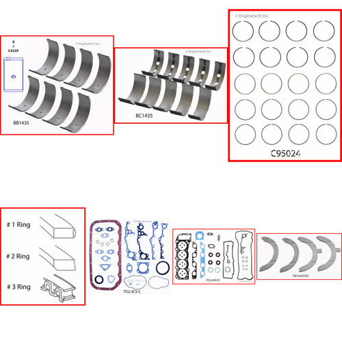 Enginetech RMTO2.4AP Engine ReMain Kit for 1991-1995 Toyota 2.4L 4-Cyl Standard Bore (3.740")