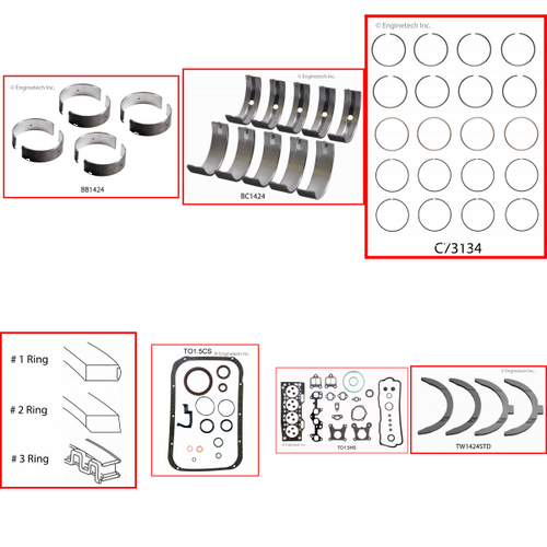 Enginetech RMTO1.5P Engine ReMain Kit for 1987-1994 Toyota 1.5L 4-Cyl Standard Bore (2.875")