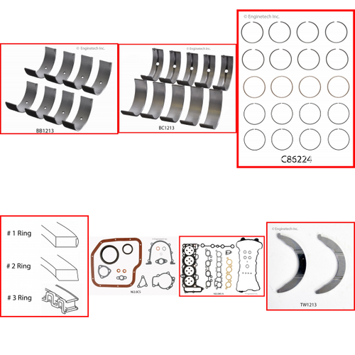 Enginetech RMNI2.0AP Engine ReMain Kit for 1995-2002 Nissan 2.0L 4-Cyl .020" Over Bore (3.405")