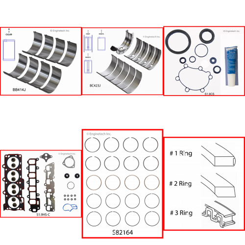 Enginetech RMS1.9CP Engine ReMain Kit for 2000-2002 Saturn 1 1.9L 4-Cyl .030" Over Bore (3.260")