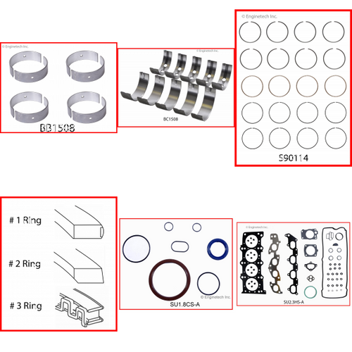 Enginetech RMSZ2.3P Engine ReMain Kit for 2004-2007 Suzuki 2.3L 4-Cyl .020" Over Bore (3.565")
