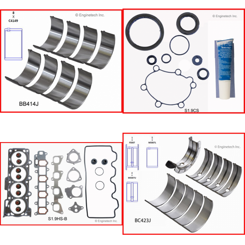 Enginetech RMS116CP Engine ReMain Kit for 1995-1998 Saturn 116 1.9L 4-Cyl Standard Bore (3.230")