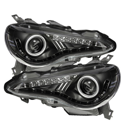 Spyder Projector Headlights with DRL LED in Black for Subaru BRZ