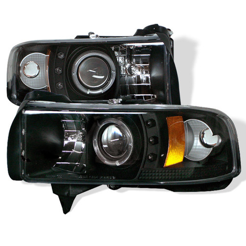 Spyder Black Projector Headlights with LED Halo for Dodge Ram 1500