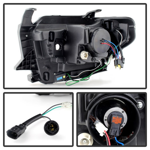 Spyder Projector Headlights with Light Bar DRL in Black for Toyota Tundra Spyder Projector Headlights with Light Bar DRL in Black for Toyota Tundra