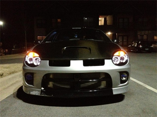 Spyder Projector Headlights with LED Halo, High H1 Low, for Dodge Neon 03-05