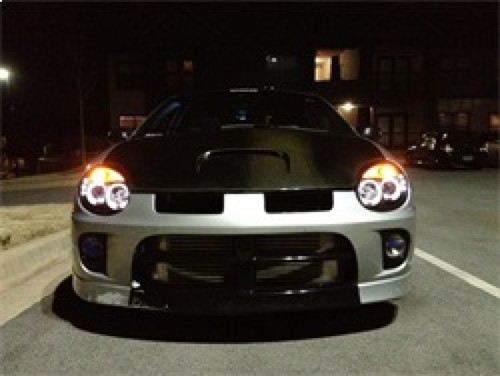 Spyder Projector Headlights with LED Halo, High H1 Low, for Dodge Neon 03-05