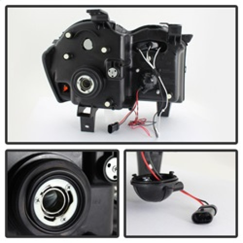 Spyder Black Smoke Projector Headlights w/ LED Halo for Grand Cherokee 05-07