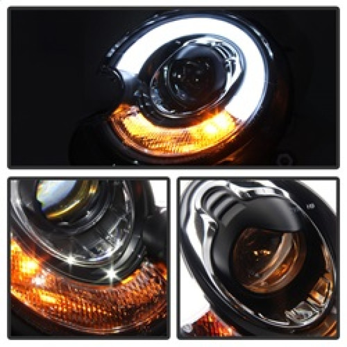 Black Projector Headlights Xenon/HID Model DRL for Mini Cooper 2010-2012 -Spyder