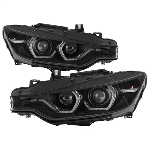 Spyder Projector Headlights in Black for BMW F30 3 Series 4DR