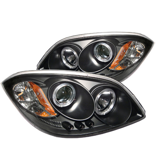 Spyder Projector Headlights with LED Halo in Black for Chevy Cobalt/Pontiac G5