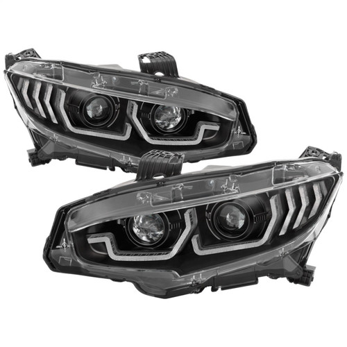 Spyder Headlights in Black for Honda Civic 2DR/4DR/Hatchback