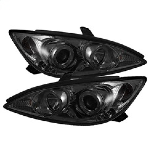 Spyder Projector Headlights LED Halo LED Smoke High H1 Low H1 (PRO-YD-TCAM02-HL-SM) for Toyota Camry 02-06