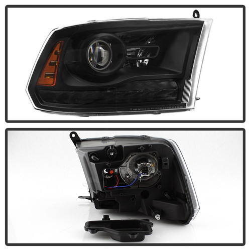 xTune Projector Headlight in Black for Dodge Ram 13-17 with Factory LED (HD-JH-DR13-P-BK)