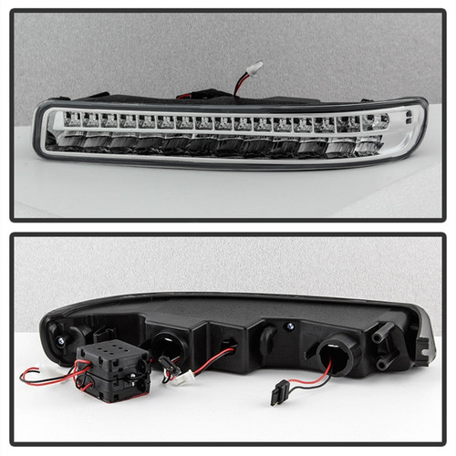 Spyder Chrome Full LED Bumper Lights for GMC Sierra (Excl Denali) - CBL-GSI99-LED-C