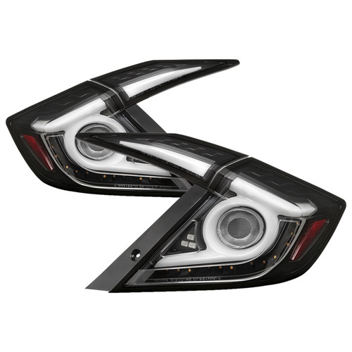 Spyder Light Bar LED Tail Lights in Black for Honda Civic 4 Door