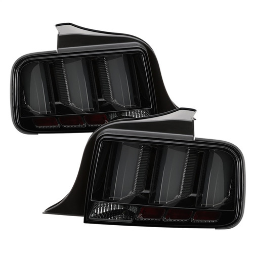 Spyder LED Tail Lights with White Light Bar in Smoke for Ford Mustang