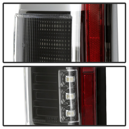 Spyder Light Bar LED Tail Lights (with Blind Spot) in Black for Ford F-150