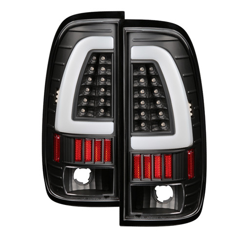 Xtune Light Bar LED Tail Lights in Black for Ford F150 Styleside