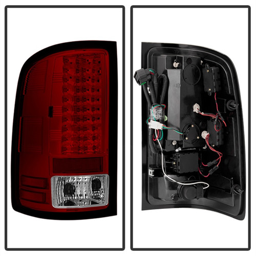 Spyder Red Clear LED Tail Lights for GMC Sierra (Not for 3500 Dually with 4 Rear Wheels)