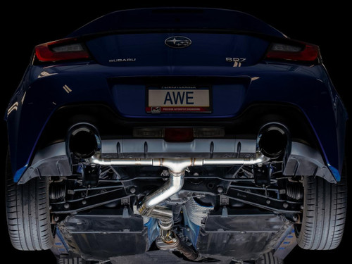 AWE Tuning Track Edition Cat-Back Exhaust for 2013-2026 Subaru BRZ Toyota 86 GR86 Scion FR-S - Diamond Black Tips (5 in)