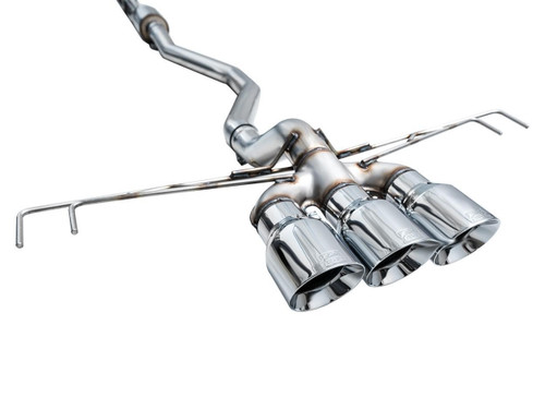 AWE Tuning Track Edition Cat-Back Exhaust for 2023-2026 Honda Civic - Chrome Silver Tips (4.5 in)