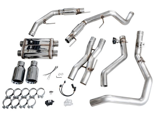 AWE Tuning SwitchPath Cat-Back Exhaust for 2021-2026 Ford F-150 - Chrome Silver Tips (5 in)