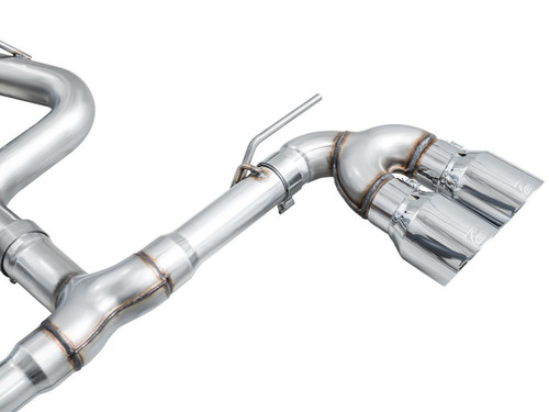 AWE Tuning Track Edition Cat-Back Exhaust for 2022-2026 Volkswagen Golf R - Chrome Silver Tips (4.5 in)