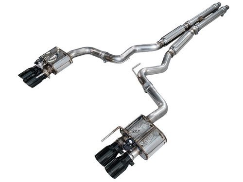 AWE Tuning SwitchPath Cat-Back Exhaust for 2018-2023 Ford Mustang - Diamond Black Tips (4 in)