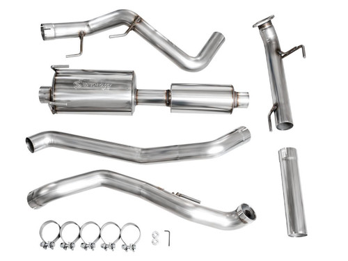 AWE Tuning 0FG Cat-Back Exhaust for 2024-2026 Toyota Tacoma - Bashguard Tips (3 in)