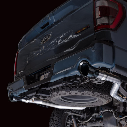 AWE Tuning 0FG Cat-Back Exhaust for 2021-2026 Ford F-150 - Diamond Black Tips (5 in)