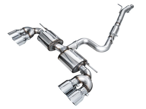 AWE Tuning Touring Edition Cat-Back Exhaust for 2022-2026 Volkswagen Golf R - Chrome Silver Tips (4.5 in)