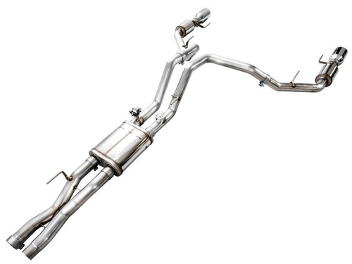 AWE Tuning SwitchPath Cat-Back Exhaust for 2023-2026 Ford F-150 - Chrome Silver Tips (5 in)