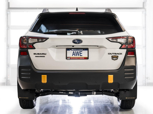 AWE Tuning 0FG Cat-Back Exhaust for 2020-2025 Subaru Outback 2.4T - Bashguard Tips (2.5 in)