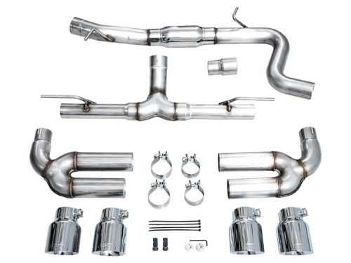 AWE Tuning Track Edition Cat-Back Exhaust for 2022-2026 Audi S3 - Chrome Silver Tips (4.5 in)