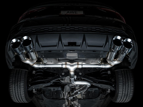 AWE Tuning Track Edition Cat-Back Exhaust for 2022-2026 Audi S3 - Chrome Silver Tips (4.5 in)